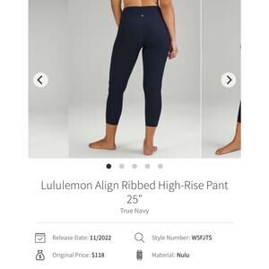 Lululemon Align High Rise Ribbed True Navy W5FJTS